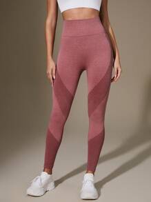 Easithlete Quần legging thể thao cạp rộng tập luyện cho Tết Nguyên Đán - Màu Đỏ Sâu - Xem 5