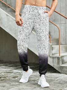 Manfinity Sport Corelite 1pc Letter Graphic Sports Pants Sweat Pants - Black and White - View 4