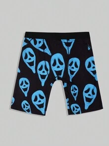 Quần lót boxer thun co giãn in ma cho nam - Màu xanh nhạt - Xem 2