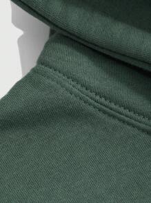 Dazy-Less Women's Loose Casual Street Style Hoodie Sweatshirt With Thermal Lining, Autumn/Winter - Green - View 10