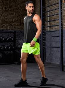 Manfinity Sport Corelite Men Letter Graphic Sports Tank Top - Black - View 6