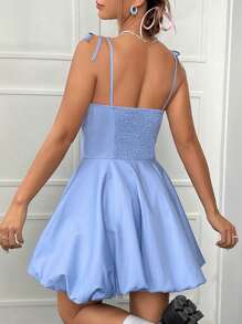 SHEIN MOD Cut Out Ruched Tie Shoulder Milkmaid Cami Dress