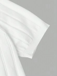 GENTILAND Nam Chất rắn Cổ bẻ Knit ngọn - trắng - Xem 5