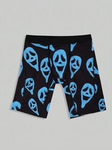 Quần lót boxer thun co giãn in ma cho nam - Màu xanh nhạt - Xem 5