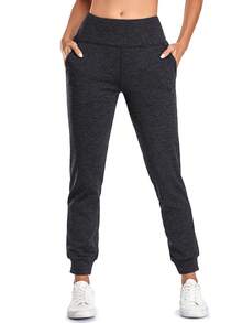 Wide Waistband Slant Pocket Pants - Black - View 3