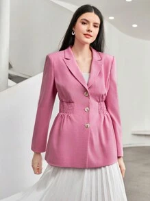 Mulvari Blazer con cuello de solapa y botones delanteros para otoño/invierno