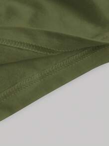 SHEIN MOD Square Neck Ruched Tank Top - Army Green - View 4