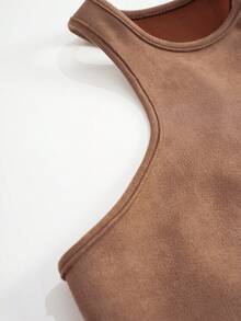 SHEIN Unity 素色背心上衣&腰部抽繩半身裙 - 駝色 - 查看 7