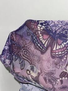 SHEIN ICON Áo Cami in hình bướm Hippie - Màu tím - Xem 6