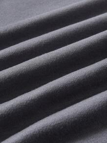 SHEIN EZwear 休閒字樣印花加厚圓領女裝寬鬆毛衣，適用於秋冬季節 - 深灰色 - 查看 5