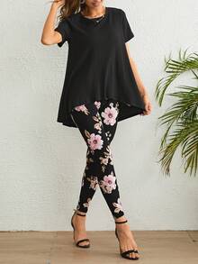 SHEIN VCAY 女士兩件套 - 黑色 - 查看 5
