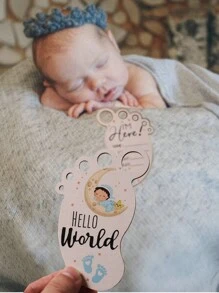 SHEIN 寶寶男孩2入組姓名卡紋相片拍攝道具套裝 - 彩色 - 查看 7