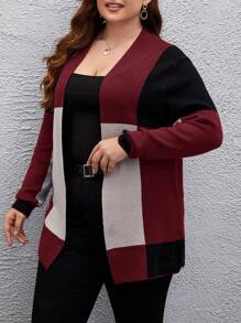 EMERY ROSE Áo khoác cardigan thiết kế thường ngày Colorblock cỡ lớn cho mùa thu/đông - Nhiều màu - Xem 4