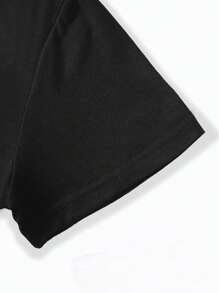 SHEIN LUNE Áo thun nữ Slogan Giải trí - màu đen - Xem 3