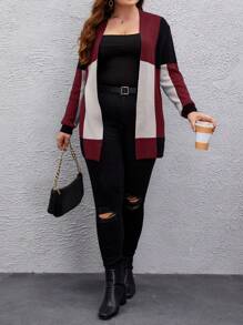 EMERY ROSE Áo khoác cardigan thiết kế thường ngày Colorblock cỡ lớn cho mùa thu/đông - Nhiều màu - Xem 3