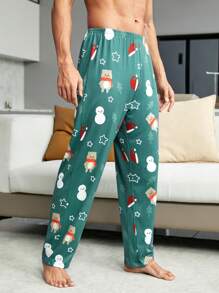 1pc Christmas Print Sleep Pants - Multicolor - View 2
