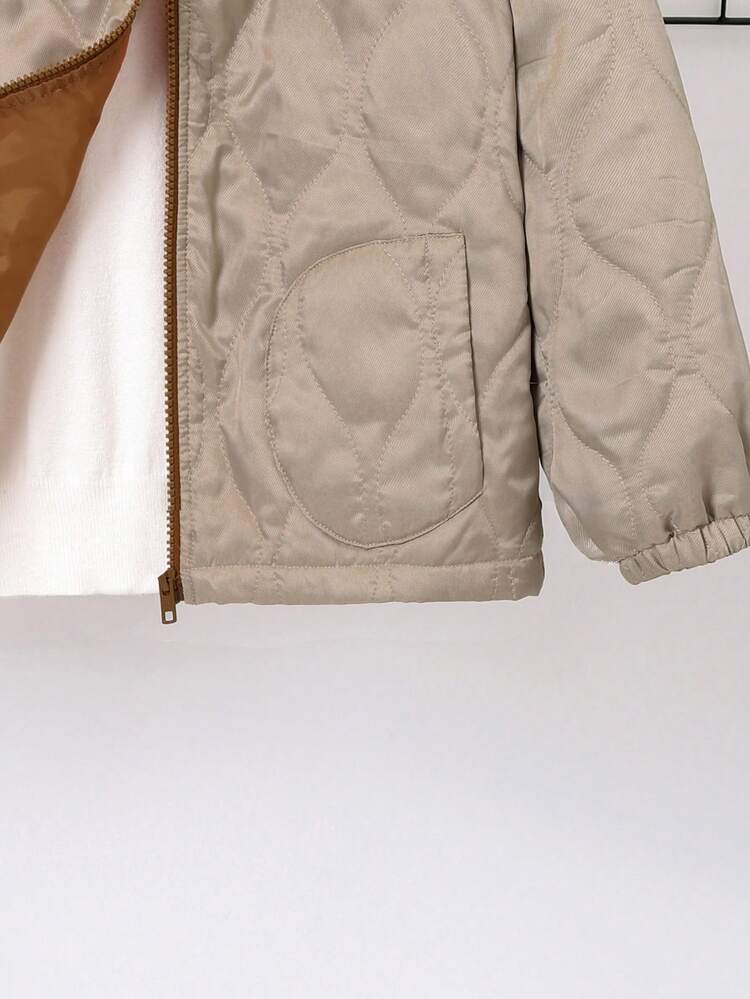 Tween Boys Casual Embroidered Collar Winter Parka Coat, Thick And Warm Woven Jacket