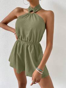 SHEIN VCAY 女士連體褲 - 軍綠色 - 查看 4