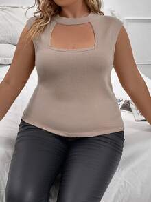 SHEIN 大碼針織上衣 - 卡其色 - 查看 7