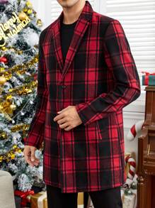 GENTILAND 男士格紋西裝領花呢外套