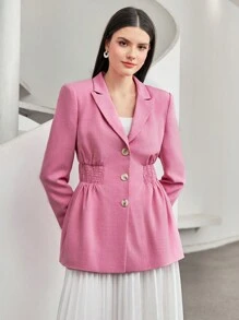 Mulvari Blazer con cuello de solapa y botones delanteros para otoño/invierno
