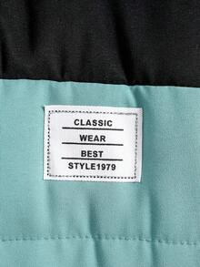 Áo khoác có mũ trùm đầu đệm họa tiết chữ vá hai tông màu cho bé trai tuổi mới lớn - Nhiều màu - Xem 6