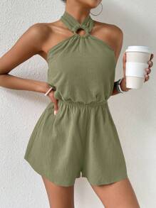 SHEIN VCAY 女士連體褲 - 軍綠色 - 查看 1