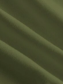 SHEIN MOD Square Neck Ruched Tank Top - Army Green - View 3