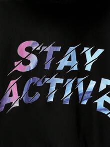 Tween Boy Slogan Graphic Drop Shoulder Hoodie - Black - View 6