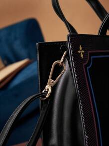 HARRY POTTER X SHEIN 霍格沃茨几何图案时尚手提包，哈利波特，礼物