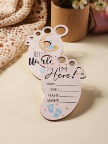 SHEIN 寶寶男孩2入組姓名卡紋相片拍攝道具套裝 - 彩色 - 查看 6