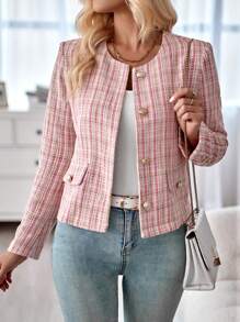 SHEIN Clasi 女士呢子 - 淺粉色 - 查看 3