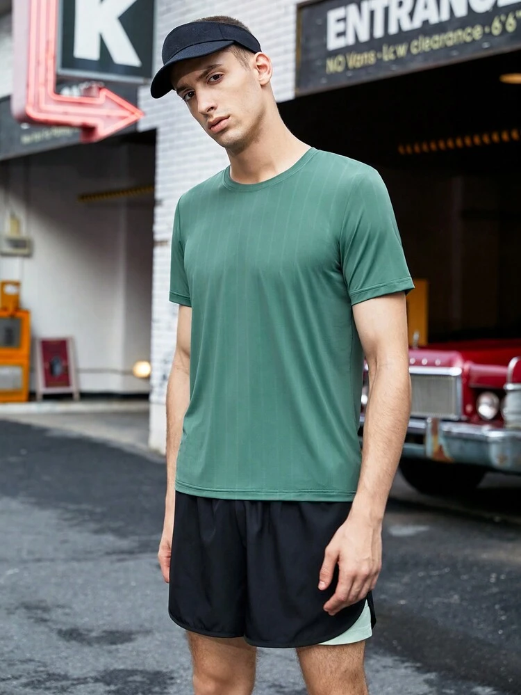 Men Solid Sports Tee
