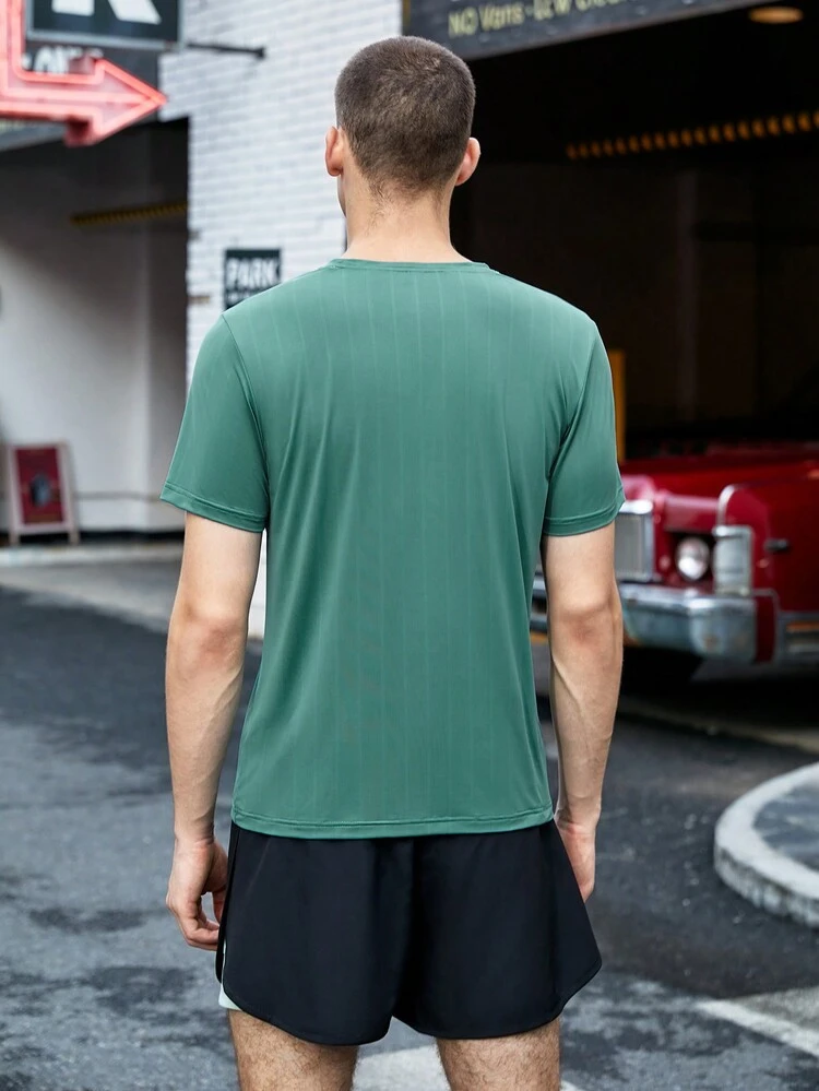 Men Solid Sports Tee