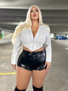 SHEIN SXY 加大襯衫 - 白色 - 查看 3