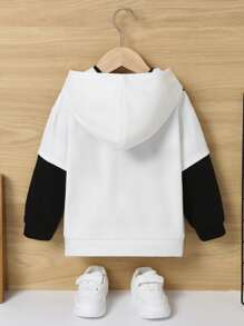 SHEIN Kleiner Junge Hoodie mit Bär Muster, 3D Ohr Design,