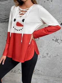 SHEIN Unity 雙色前繫帶T恤 - 彩色 - 查看 3