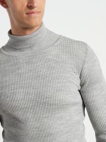 RueChic Men Turtleneck Ribbed Knit Sweater