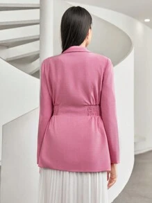 Mulvari Blazer con cuello de solapa y botones delanteros para otoño/invierno