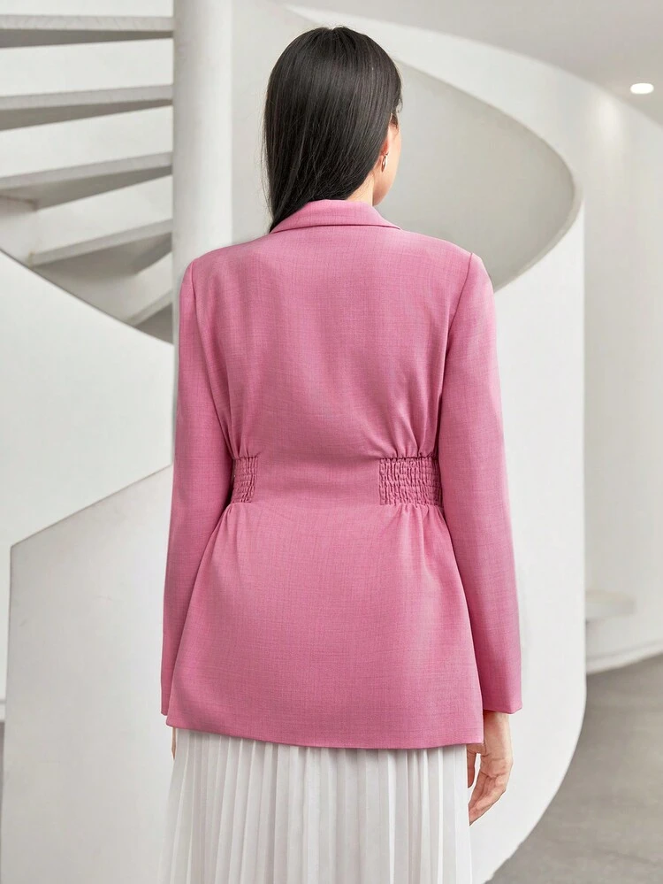 Lapel Neck Button Front Blazer In Fall/Winter