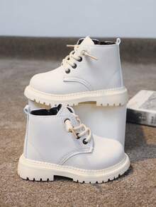 1 par de botas para niños con cremallera lateral blanca - Blanco - Ver 5