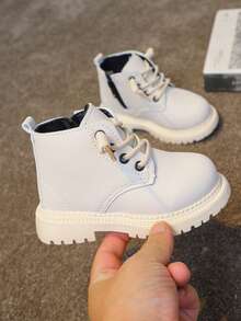 1 par de botas para niños con cremallera lateral blanca - Blanco - Ver 6