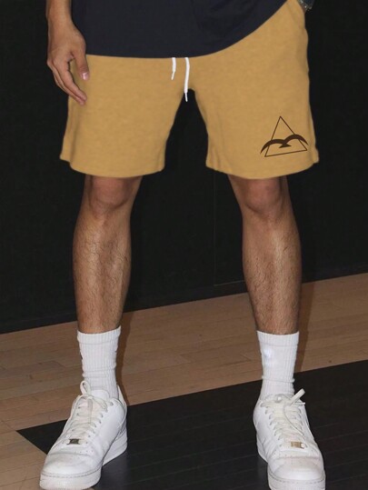 Manfinity Homme 男士腰部抽繩運動短褲