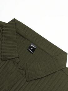 Manfinity Homme Men Solid Polo Shirt - Army Green - View 5