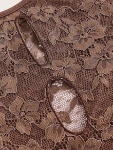 SHEIN ICON Hippie Cut Out Asymmetrical Hem Cami Top - Chocolate Brown - View 4