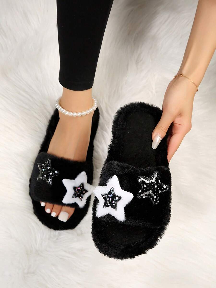Zapatillas De Casa Para Mujer - Negro - Ver 1