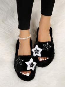 Zapatillas De Casa Para Mujer - Negro - Ver 2