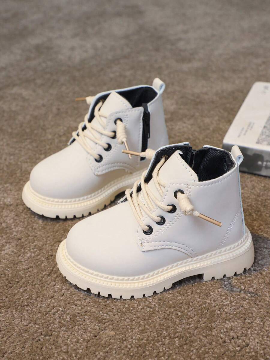 1 par de botas para niños con cremallera lateral blanca - Blanco - Ver 1