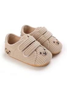 1pair Soft Bottom Cartoon Comfortable Step Shoes For Newborn Infant, Unisex - Apricot - View 6