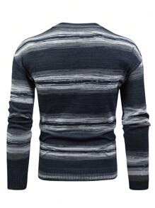 Manfinity Homme Nam Mẫu sọc Thả vai Áo len - Nhiều màu - Xem 2